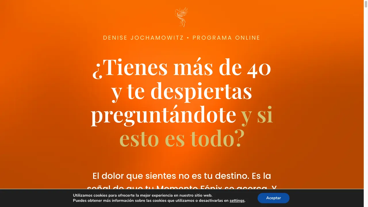 Captura de pantalla real del sitio web Denise Jochamowitz